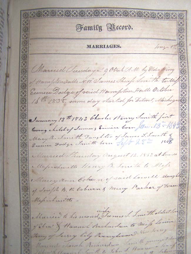 The Family Bible of Eben Smith of Durham, New Hampshire, published in 1830. — image 3
